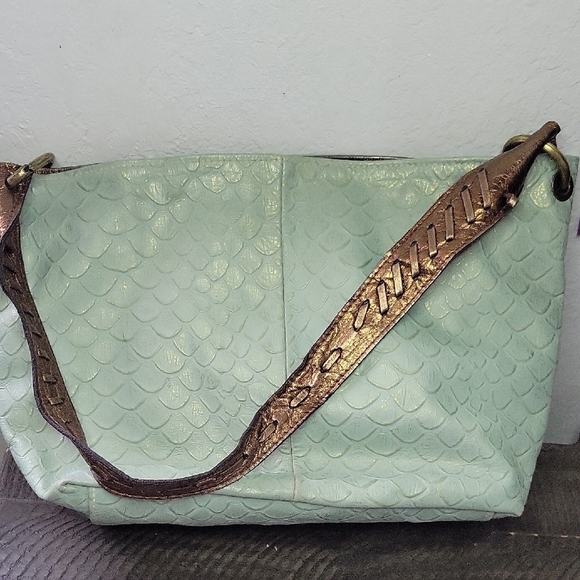 CECCONI PIERO Italy Leather Green Hand Bag Purse - Picture 3 of 13